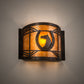 Meyda Lighting Horseshoe 12" Dark Burnished Antique Copper Wall Sconce With Amber Mica Shade Glass