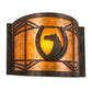 Meyda Lighting Horseshoe 12" Dark Burnished Antique Copper Wall Sconce With Amber Mica Shade Glass
