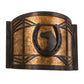 Meyda Lighting Horseshoe 12" Dark Burnished Antique Copper Wall Sconce With Amber Mica Shade Glass