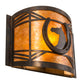 Meyda Lighting Horseshoe 12" Dark Burnished Antique Copper Wall Sconce With Amber Mica Shade Glass