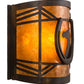 Meyda Lighting Horseshoe 12" Dark Burnished Antique Copper Wall Sconce With Amber Mica Shade Glass