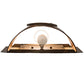 Meyda Lighting Horseshoe 12" Dark Burnished Antique Copper Wall Sconce With Amber Mica Shade Glass