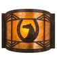 Meyda Lighting Horseshoe 12" Dark Burnished Antique Copper Wall Sconce With Amber Mica Shade Glass