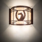 Meyda Lighting Horseshoe 12" Rust Wall Sconce With Silver Mica Shade Glass