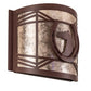 Meyda Lighting Horseshoe 12" Rust Wall Sconce With Silver Mica Shade Glass