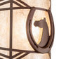 Meyda Lighting Horseshoe 12" Rust Wall Sconce With Silver Mica Shade Glass