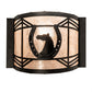 Meyda Lighting Horseshoe 12" Textured Black Wall Sconce With Silver Mica Shade Glass
