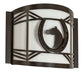 Meyda Lighting Horseshoe 12" Timeless Bronze Wall Sconce With White Statuario Idalight Shade