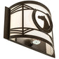 Meyda Lighting Horseshoe 12" Timeless Bronze Wall Sconce With White Statuario Idalight Shade