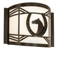 Meyda Lighting Horseshoe 12" Timeless Bronze Wall Sconce With White Statuario Idalight Shade