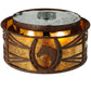Meyda Lighting Horseshoe 14" 2-Light Rusty Nail Flush Mount Light With Amber Mica Shade Glass