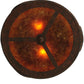 Meyda Lighting Horseshoe 14" 2-Light Rusty Nail Flush Mount Light With Amber Mica Shade Glass