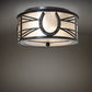 Meyda Lighting Horseshoe 14" 2-Light Timeless Bronze Flush Mount Light With Silver Mica Shade Glass