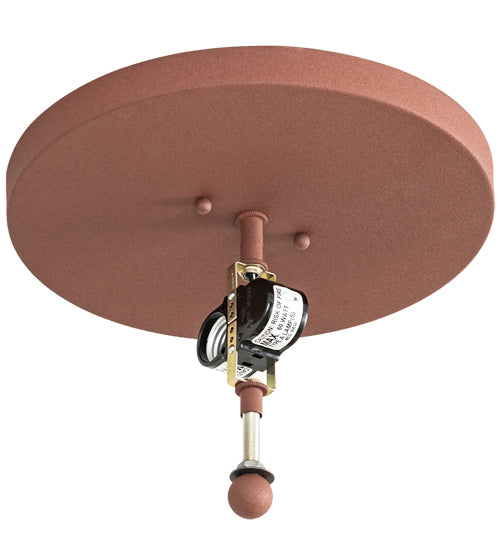 Meyda Lighting Horseshoe 15" 2-Light Rust Flush Mount Light With Silver Mica Shade Glass