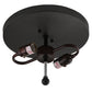 Meyda Lighting Horseshoe 15" 2-Light Textured Black Flush Mount Light With Silver Mica Shade Glass
