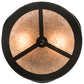 Meyda Lighting Horseshoe 15" 2-Light Textured Black Flush Mount Light With Silver Mica Shade Glass