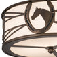Meyda Lighting Horseshoe 17" 2-Light Antique Copper Flush Mount Light With White Idalight Shade Glass