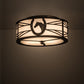 Meyda Lighting Horseshoe 17" 2-Light Antique Copper Flush Mount Light With White Idalight Shade Glass