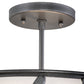 Meyda Lighting Horseshoe 17" 2-Light Blackened Pewter Semi-flush Mount Light With Contrail Mist Idalight Shade