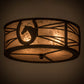 Meyda Lighting Horseshoe 17" 2-Light Oil Rubbed Bronze Flush Mount Light With Silver Mica Shade Glass