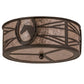 Meyda Lighting Horseshoe 17" 2-Light Oil Rubbed Bronze Flush Mount Light With Silver Mica Shade Glass