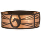 Meyda Lighting Horseshoe 17" 2-Light Oil Rubbed Bronze Flush Mount Light With Silver Mica Shade Glass