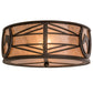 Meyda Lighting Horseshoe 17" 2-Light Oil Rubbed Bronze Flush Mount Light With Silver Mica Shade Glass