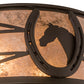 Meyda Lighting Horseshoe 17" 2-Light Oil Rubbed Bronze Flush Mount Light With Silver Mica Shade Glass