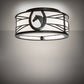 Meyda Lighting Horseshoe 17" 2-Light Timeless Bronze Flush Mount Light With White Statuario Idalight Shade