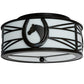 Meyda Lighting Horseshoe 17" 2-Light Timeless Bronze Flush Mount Light With White Statuario Idalight Shade