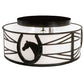 Meyda Lighting Horseshoe 17" 2-Light Timeless Bronze Flush Mount Light With White Statuario Idalight Shade