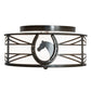 Meyda Lighting Horseshoe 17" 2-Light Timeless Bronze Flush Mount Light With White Statuario Idalight Shade