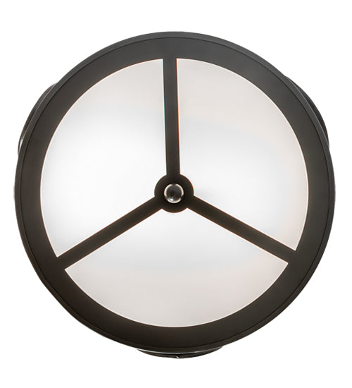 Meyda Lighting Horseshoe 17" 2-Light Timeless Bronze Flush Mount Light With White Statuario Idalight Shade