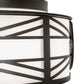Meyda Lighting Horseshoe 17" 2-Light Timeless Bronze Flush Mount Light With White Statuario Idalight Shade