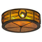 Meyda Lighting Horseshoe 22" 4-Light Antique Copper Flush Mount Light With Amber Mica Shade Glass