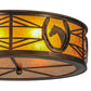 Meyda Lighting Horseshoe 22" 4-Light Antique Copper Flush Mount Light With Amber Mica Shade Glass