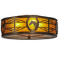 Meyda Lighting Horseshoe 22" 4-Light Antique Copper Flush Mount Light With Amber Mica Shade Glass