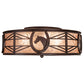 Meyda Lighting Horseshoe 23" 4-Light Mahogany Bronze Flush Mount Light With Silver Mica Shade Glass