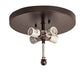 Meyda Lighting Horseshoe 23" 4-Light Mahogany Bronze Flush Mount Light With Silver Mica Shade Glass