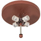 Meyda Lighting Horseshoe 23" 4-Light Rust Flush Mount Light With Silver Mica Shade Glass