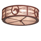 Meyda Lighting Horseshoe 23" 4-Light Rust Flush Mount Light With Silver Mica Shade Glass