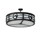 Meyda Lighting Horseshoe 30" 4-Light Timeless Bronze Semi-flush Mount Light With White Statuario Idalight Shade