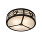 Meyda Lighting Horseshoe 30" 4-Light Timeless Bronze Semi-flush Mount Light With White Statuario Idalight Shade