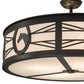 Meyda Lighting Horseshoe 30" 4-Light Timeless Bronze Semi-flush Mount Light With White Statuario Idalight Shade