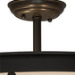 Meyda Lighting Horseshoe 30" 4-Light Timeless Bronze Semi-flush Mount Light With White Statuario Idalight Shade