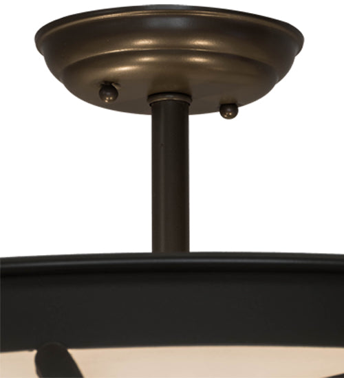 Meyda Lighting Horseshoe 30" 4-Light Timeless Bronze Semi-flush Mount Light With White Statuario Idalight Shade