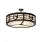 Meyda Lighting Horseshoe 30" 4-Light Timeless Bronze Semi-flush Mount Light With White Statuario Idalight Shade