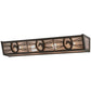 Meyda Lighting Horseshoe 30" 4-Light Timeless Bronze Vanity Light With Silver Mica Shade Glass