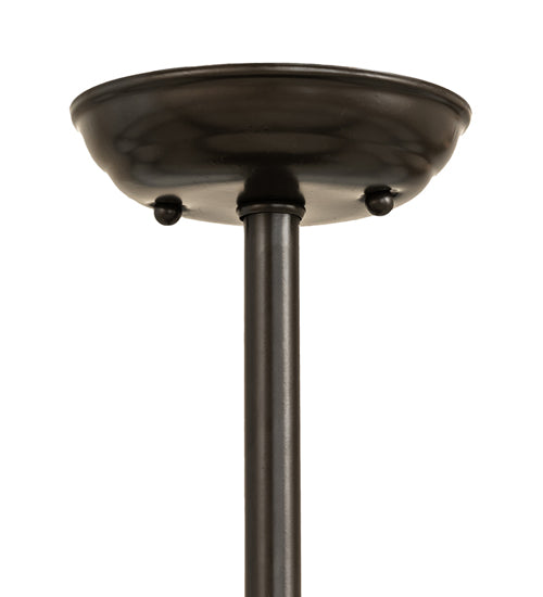 Meyda Lighting Horseshoe 36" 6-Light Timeless Bronze Semi-flush Mount Light With White Statuario Idalight Shade