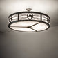 Meyda Lighting Horseshoe 36" 6-Light Timeless Bronze Semi-flush Mount Light With White Statuario Idalight Shade